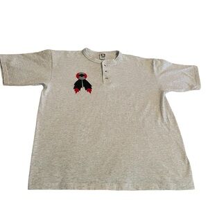 Vintage Shirt‎ Men XL Gray Polo Lightweight Casual Short Sleeve Retro Button